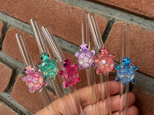 Glasstrohhalm Schildkröte