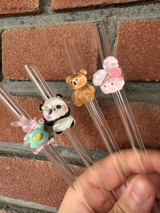 Glasstrohhalme verschiedene Tiere