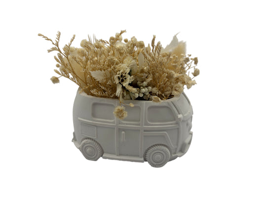 🌼 Mini Trockenblumen-Arrangement im Deko-Van - B-Ware