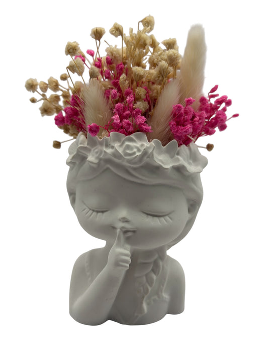 🌷 Trockenblumen-Deko-Mädchen aus Keraflott (B-Ware)