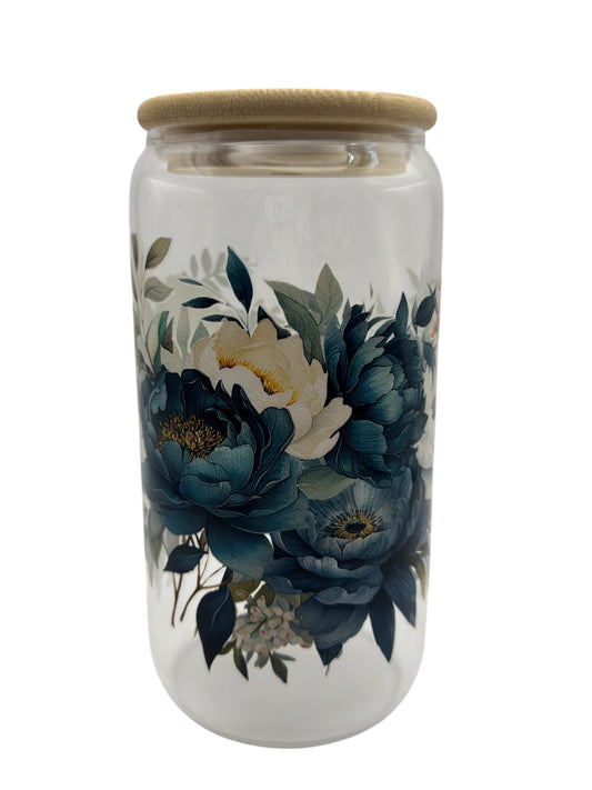 Trinkglas mit Blumenmotiv - Sofortkauf